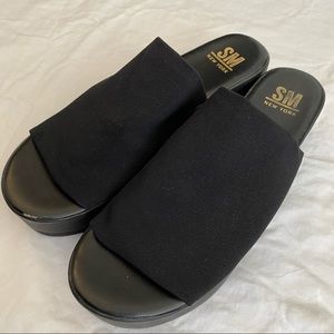 90s Black Platform Slinky Sandals